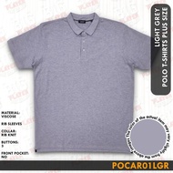 Plus Size Men's Polo T Shirt With 3 button No Pocket Color Light Grey Code POCAR01LGR
