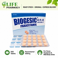 Biogesic Paracetamol 500mg Tablet 20s Strip | Fever, Headache, Toothache & Body Pain Relief (EXP: 01