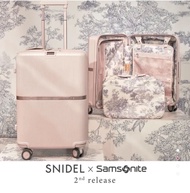 最後一個New! 限量最後 Snidel x samsonite minter spinner luggage suitcase 奶茶色行李箱 55厘米/20吋可上機 (可擴充)