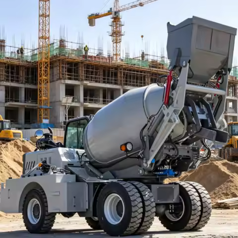 Customized Self-loading 500L Concrete Mixer Truck Portable with Lift Mini Mixer Electric Powered Pum