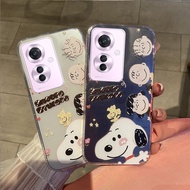 For OPPO Reno11 F 5G OPPOReno11F Reno11F Reno 11 F 11F Lovely Cute Cartoon Snoopy Happy Dog Phone Case TPU Softcase Smartphone Casing for Girls Clear Back Cover
