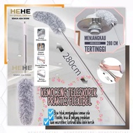 2.8 Meter Long Telescopic Microfiber Multi-Purpose Duster Reaches High Places Flexible Can be extend