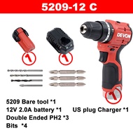 Devon 5209 10mm Cordless Impact Drill Brushless 50Nm 1700rpm 27000bpm Dual Speed Torque Adjustable S