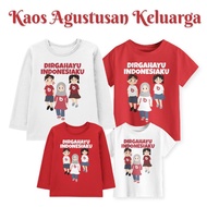 Terbaru Kaos Couple Family Agustusan Anak Dan Dewasa Motif Balap Kelereng Warna Merah Putih