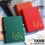 YANN 2024 Agenda Book, Stationery 365 Days Calendar Book,  PU Leather B6 Daily Weekly Planner