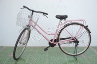 จักรยานแม่บ้านญี่ปุ่น - ล้อ 27 นิ้ว - ไม่มีเกียร์ - สีชมพู [จักรยานมือสอง]