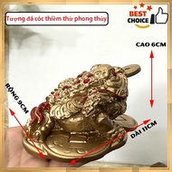 Feng shui 3-legged toad stone statue - Feng shui toad statue holding gold coins and feng shui fortun