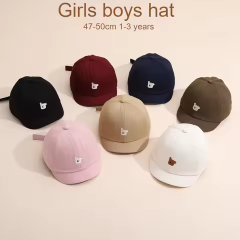 Baby Hat 47-50CM 1-3 Years Spring Summer New Dog Embroidery Kids Cap Casual Girls Sun Protection Bas
