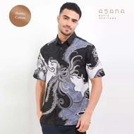 KEMEJA Gamtala Short Sleeve Batik Asana Shirt - Denim