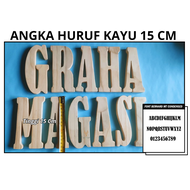 Huruf Angka Kayu Ukuran Tinggi 15 cm Alfabet Edukatif Huruf Abc Dekorasi Nama Nomor Timbul
