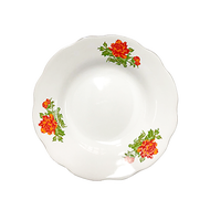 Piring Keramik 12Pcs Termurah - Piring Makan Murah - Piring Klasik Motif Kembang - Piring Kue Piting