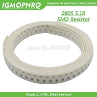 300pcs 0805 SMD Resistor 5.1 ohm Chip Resistor 1/8W 5.1R 5R1 ohms 0805-5.1R