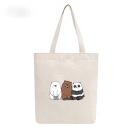 Ginko basic Carpentry tote Bag With Zipper Printed We Bare Bears Picture