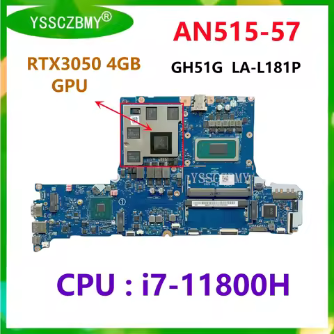 NBQBU11006 For Acer Nitro 5 AN515-57 Laptop Motherboard GH51G LA-L181P Motherboard with CPU i7-11800