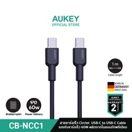 [สำหรับ iPhone 15] AUKEY CB-NCC  สายชาร์จเร็ว Circlet CC 60W Nylon Braided USB-C to USB-C Cable (1,1.8m) รองรับชาร์จเร็ว 60W สายชาร์จไนล่อนถัก รุ่น CB-NCC1-2