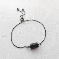 天然黑碧璽拉繩手鍊 可調整長度 金 銀 玫瑰金 黑  - 僻邪化兇-