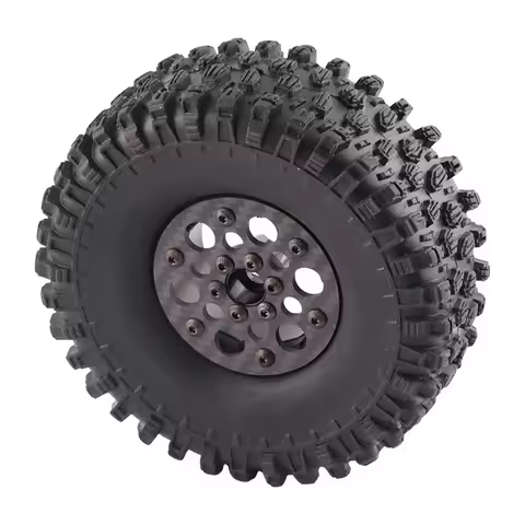 4Pcs Carbon Fiber 1.9Inch Beadlock Wheel Rim Wheel Hub For 1/10 RC Crawler Car Axial SCX10 TRX4