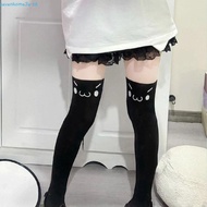 SEVENHOME3E Kawaii Stockings, Cat Ear JK Lolita Knee High Socks, Comfortable Printed Design Cute Exp