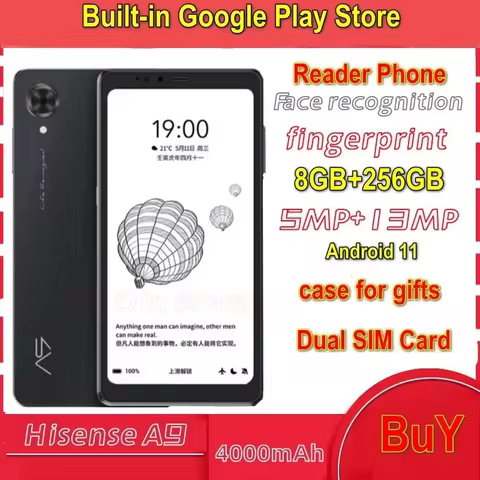 Hisense A9 E-Ink Display Phone 6.1 Inch Electronic Book Reader Multi-language Support Google Play HI