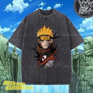 24h shipping N9THNOVA Japanese anime street style Naruto Nine-Tails pure cotton washed T-shirt