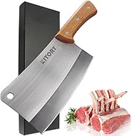 KITORY Meat Cleaver 7'' Heavy Duty Chopper Butcher Knife Bone Cutter Chinese Kitchen Chef’s Chopping