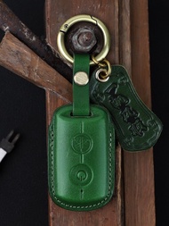 山葉機車鑰匙真皮套 YAMAHA X-MAX T-MAX XMAX T媽媽 手縫 綠色