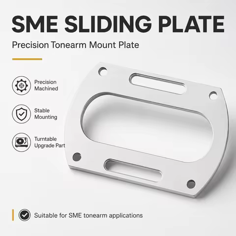 SME Tonearm Deck Plate 82x50x2.5mm Stainless Steel Mounting Slider Board for Turntable Repair