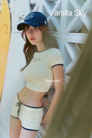 Vanilla sky: Sassy girl ✨ชุดเซทเสื้อครอปสีเหลือง