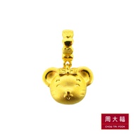 CHOW TAI FOOK 999 Pure Gold Zodiac Rat Pendant - 心意鼠 Kindess Rat R23577