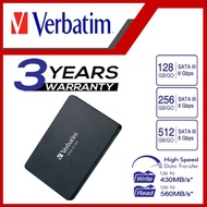 Official Verbatim SSD 128GB / 256GB / 512GB Vi550 2.5" Sata III SSD Solid State Drive Portable Drive (VB-49350/VB-49351/