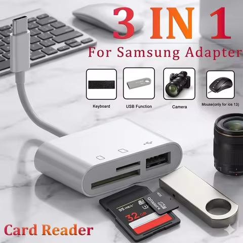 For iphone 3 in 1 USB Camera Adapter SD TF Card Reader for iPhone 14 13 12 11 Pro Max iPad Memory Ca