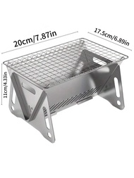 Bếp củi gấp bằng thép không gỉ di động - Lò nướng và lò sưởi đa năng nhẹ, thích hợp cho các chuyến p