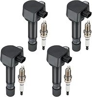 Set of 4 Ignition Coil Pack UF582 and Iridium Spark Plugs IZFR6K11S 4 Pack Compatible with Honda Civ