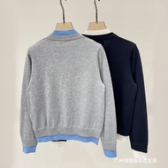 GUXU PRA Ladies Wool Knitwear - Classic Color Matching Round Neck Cardigan