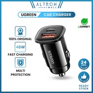 UGREEN 30W USB Dual Car Charger Quick Charge 4.0 Type C PD Samsung Galaxy S22 S21