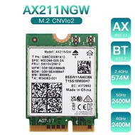 AX211NGW WiFi 6E M.2 Key E CNVio2 Dual Band 2.4Ghz/5Ghz Wireless Network Card Accessories Kit 802.11Ac Bluetooth 5.2 Adapter