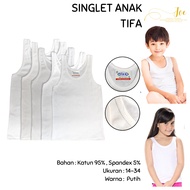 TIFA Children's White Singlet / TIFA Girls' Tank Top / TIFA Boys' Undershirt