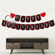 Happy anniversary Banner With Love Motif/Bunting Flag anniversary/anniversary Banner