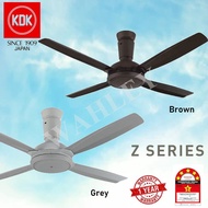 KDK K14XZ 56" 4 Blade Remote Control Ceiling Fan / Kipas Siling (Grey / Brown)