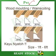 Wainscoting Frame / Wood Moulding / Wainscoting Decoration Bingkai Wood Rail Kayu Nyatoh Solid wood - CW1414 - CW0037