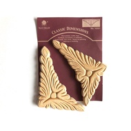 Walnut Hollow Classic Dimensions APPLIQUE MOULDING BUTTON Carved Pine Wood No.16301 10cm x 6.5cm (2 