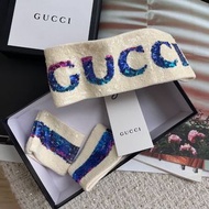 代購 義大利奢侈時裝品牌Gucci 古馳亮片髮帶 腕帶