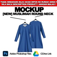 Baju Muslimah Round Neck & V Neck Jersey Mockup for Photoshop