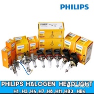 PHILIPS HALOGEN BULB / 12V 55W / CAR HEADLIGHT LAMP / H1 H3 H4 H7 H8 H9 H11 HB3 HB4 P21W P21/5W