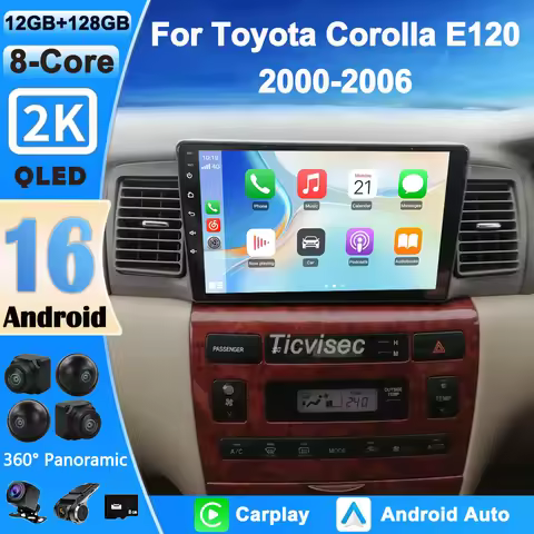 Android 16 Car Radio For Toyota Corolla E120 e 120 BYD F3 2001-2007 DSP IPS 4G NET Car Stereo Multim
