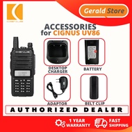 Cignus UV86 BATTERY/ CIGNUS UV86 DESKTOP CHARGER/ CIGNUS UV86 ADAPTOR/ CIGNUS UV86 BELT CLIP