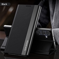 Leather Luxury Plated Flip Shell For Samsung Galaxy S25 FE 5G Phone Case On SamsungS25FE GalaxyS25FE
