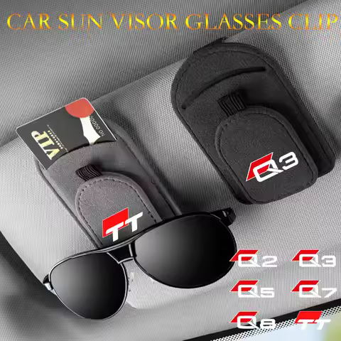 Car sun visor glasses clip suede magnetic multifunctional bracket suitable for Audi Q2 Q3 Q5 Q7 Q8 T