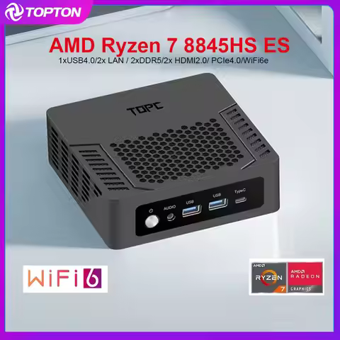 Topton Mini PC AMD Ryzen 9 7940HS ES R7 8845HS ES Gaming PC USB4.0 Dual LAN 2xDDR5 Windows 11 Pro Nu