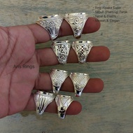 MEWAH‼️10/20Pcs Ring Cincin Emban Akik Alpaka Super Sepuh Perak